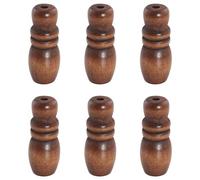 ZZLZX Lot de 6 boutons de store vénitien en bois marron avec pendentifs en bois pour parasol, corde à tirer en bambou, poignée de tirage, décoration de fenêtre, accessoires pour salon, chambre à