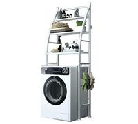 Zzmop Support de Rangement pour Machine a Laver a 3 Couches,Étagère de Salle de Bain Utilitaire en Acier Inoxydable avec Crochets,pour Buanderie,Toilettes.