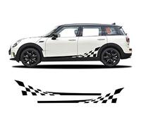 ZZMOQ Autocollant de Voiture pour Mini Cooper Clubman F54 R55 One S JCW, Course de Rallye Voiture Porte Bandes latérales Autocollant Jupe à Carreaux Corps décalcomanie Accessoires