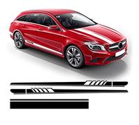 ZZMOQ pour Mercedes Benz CLA Classe CLA 45 AMG C117 X117 W117 C118 X118, décalcomanie de Capot de Voiture Rayures latérales Jupe Autocollant Accessoires