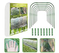 ZZMYSYXL Kit de filet de jardin, lot de 8 cerceaux de jardin et maille ultra fine de 3 x 10 m pour plates-bandes surélevées, filet de protection pour légumes, fruits, cultures, filet de protection