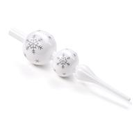 ZZOUFI Cimier de Sapin de Noël en Verre, Pointe Sapin de Noel Blanc, 31cm Sommet Geante de Sapin, Dessus Haut de Sapin de Noël Brillant, Arbre Topper (Blanc)