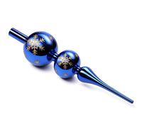 ZZOUFI Cimier de Sapin de Noël en Verre, Pointe Sapin de Noel Bleu, 31cm Sommet Geante de Sapin, Dessus Haut de Sapin de Noël Brillant, Arbre Topper (Bleu)