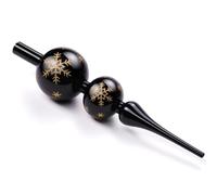 ZZOUFI Cimier de Sapin de Noël en Verre, Pointe Sapin de Noel Noir, 31cm Sommet Geante de Sapin, Dessus Haut de Sapin de Noël Brillant, Arbre Topper (Noir)