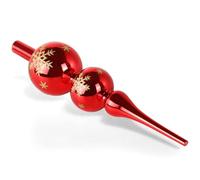 ZZOUFI Cimier de Sapin de Noël en Verre, Pointe Sapin de Noel Rouge, 31cm Sommet Geante de Sapin, Dessus Haut de Sapin de Noël Brillant, Arbre Topper