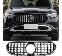 ZZPENGMB Grille Calandre Avant pour Mercedes Benz GLC X254 2023 2024+, Calandre de Pare-Choc Avant de Voiture Maille de Calandre Grille Radiateur Accessoires,Black-Silver