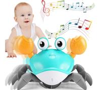 ZZQVIP Crabe Qui Marche Bebe, Jouet Enfant 1 2 3 4 Ans, Jouets D'éducation Précoce en Musique, Idées Cadeaux pour Bébé de 3 à 12 Mois, Vitesse Contrôlable, Lernspielzeug pour Jouets sur Le Ventre