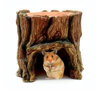 zzReptile Cave - Petit tronc d'arbre amusant - Cachette de serpent | Habitat d'alimentation, accessoires pour aquariums, abri en résine pour reptiles avec plateau de nourriture, paysage sous-ma
