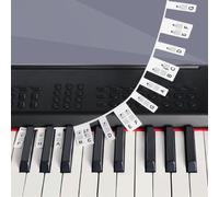 ZZRLQJ Autocollants colorés amovibles en silicone pour clavier de piano, guide du débutant, 61 touches réutilisables (88 touches, blanc)