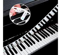 ZZRLQJ Autocollants colorés amovibles en silicone pour clavier de piano - Guide du débutant - 61 touches réutilisables - 61 touches - Couleurs