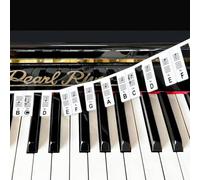 ZZRLQJ Autocollants colorés amovibles en silicone pour clavier de piano, guide du débutant, 61 touches réutilisables (61 touches, blanc)