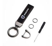 ZZRSXZSR Porte-clés de Voiture en Cuir avec Logo pour Volvo XC Classic EX30,Cuir Porte-clés de Voiture Clé de Voiture Anneau Porte-clés Anneau,Black