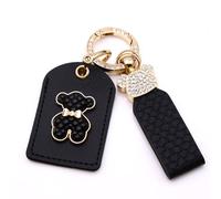ZZRSXZSR Porte-clés Mignon Femmes pour BYD Tang Song Yuan Qin Su Rui E2 E3 Étui à Pile avec Fente Carte RFID, Accessoire Adorable pour Cartes d'ascenseur et d'Accès,Black
