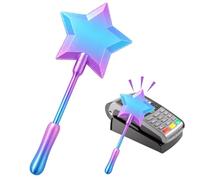 ZZRSYJ Baguette magique pour cartes de crédit - Baguette magique extensible - Étoile imprimée 3D - Porte-cartes de crédit avec paiement sans contact pour raves, fêtes, vie quotidienne
