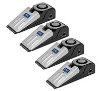 ZZRUI Lot de 4 butées de porte avec sirène de 120 dB - Alarme de sécurité portable pour voyage, maison, appartement, dortoir, hôtel, entrée - Dispositif de sécurité pour femmes et enfants