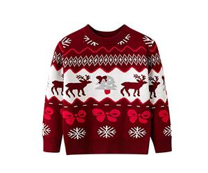 ZZSEAI Bébé Noël Tricoté Sweater À Manches Longues,Noël Nouveauté Pull 2-14 Impression Arbre de Noël Sweat-Shirt Pull Noel Bebe Le Pull Moche De Noel Veste d'hiver à Boutons Pulls Sweat Hauts