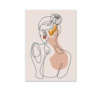 ZZSRJ Abstrait One Ligne Art Peinture minimalisme Mur Arte Murale Affiche Imprimer Image décor Maison (Color : 1, Size (inch) : 40x60cm No Frame)