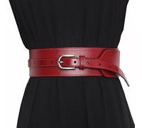 ZZSRJ Ceinture Corset en Cuir Mode Rouge Noir Ceintures Larges Femmes Ceinture Harnais (Color : Red, Size : One Size)