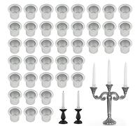 Zzt Yingcen 40 Pièces Insertion de Bougie Mini Bougeoir Aluminium Insert pour Bougies Bâtons, Table, Arbre, Pyramidales, Poupées (Trou 12 mm), petit, (Yingcen066)