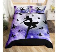 ZZTBQ Filles Papillon Fée Housse de Couette pour Chambre d'enfant 1 Personne 90x190/65x65 (2 Piece) Lit Enfant Noir Fille Papillon Parure de lit pour Lit Enfant