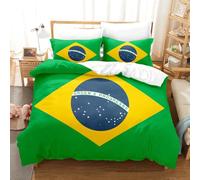 ZZTBQ Parure de Lit Enfant Brésil Drapeau Housse de Couette +Taie d'oreiller pour Lit Junior/Bas Âge/Bambin/Bébé 90x190/65x65 (2 Piece)