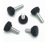 ZZTWER 5pcs / lot M3 M4 M5 M6 Nylon moleté Rond de la tête en Plastique poignée à la vis BAKELITE Boulon Boulon Noir BAKELITE VIS Screw vis (Length : 16mm, Taille : M5 5PCS)