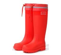ZZTWER Bottes de Pluie imperméables à Revers Extra-Hauts, Surchaussures de randonnée Rehaussantes avec Semelle antidérapante Bottes de Pluie(Rot,37 EU)