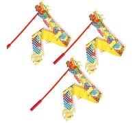 ZZTWER Danse carrée Lot de 3 Petits Rubans Dragon avec Tige, for Exercices de Danse en Plein air, for Enfants, for améliorer Leur Condition Physique Accessoires de Spectacle