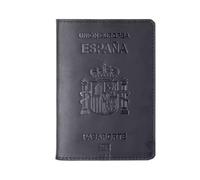 ZZTWER Étui for Passeport Espagnol, Porte-Documents, Portefeuille rétro en Cuir de Vache for Carte d'embarquement, Porte-Cartes, Ensemble de carnets de Passeport Protège-passeports(Svart)