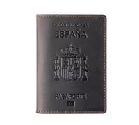 ZZTWER Étui for Passeport Espagnol, Porte-Documents, Portefeuille rétro en Cuir de Vache for Carte d'embarquement, Porte-Cartes, Ensemble de carnets de Passeport Protège-passeports(Coffee)