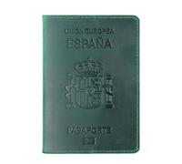 ZZTWER Étui for Passeport Espagnol, Porte-Documents, Portefeuille rétro en Cuir de Vache for Cartes d'embarquement, Porte-Cartes, Ensemble de passeports Protège-passeports(Groen)
