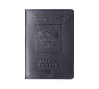 ZZTWER Porte-Passeport Russe, Porte-Documents, Portefeuille rétro en Cuir de Vache, Porte-Cartes d'embarquement, Porte-Cartes, Ensemble de passeports Vintage Protège-passeports(Coffee)