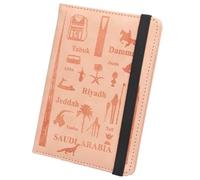 ZZTWER Protège-Passeport du Moyen-Orient, de l'Arabie Saoudite, du Qatar, de l'architecture, des Animaux, des Billets, Un Ensemble de passeports antimagnétiques Protège-passeports(Roze)