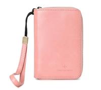 ZZTWER Sac de Passeport antivol, Portefeuille à Fermeture éclair de Grande capacité, Rangement Portable des Billets de Voyage Protège-passeports(Roze)