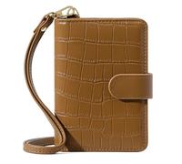 ZZTWER Sac de Passeport Suspendu au Cou Portable Passe Pass Document Document Sac de Stockage Carte de Carte de Carte Couverture de Protection des Billets Protège-passeports(Brown)