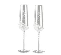ZZTWER Verres à Champagne en cristal de perles élégants, ensemble de verres transparents fabriqués à la main for cadeau de fête de mariage tasse à boisson