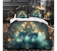 ZZVRMCYLD déesse Divine 3D Imprimé Housse de Couette 3 pièces Microfibre Entretien Facile Spirituel Drap de Couette 2 taies Anti-Tache Couples Famille King（220x240cm）