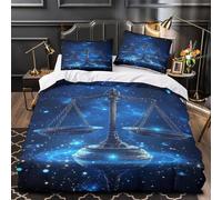 ZZVRMCYLD Échelles cosmiques 3D Imprimé Housse de Couette Microfibre Entretien Facile Conception Mystique Astrologique Drap de Couette 2 taies hypoallergénique garçons Enfants Single（140x200cm）