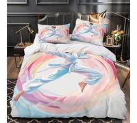 ZZVRMCYLD Femme karaté 3D Imprimé Drap de Couette Microfibre léger numérique Housse de Couette 2 taies inaltérable déco Chambre Couple Double（200x200cm）