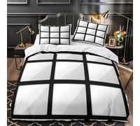 ZZVRMCYLD Panneaux de Verre 3D Imprimé Drap de Couette Microfibre léger Design Minimaliste Moderne Housse de Couette 2 taies Anti-Tache garçons Filles Single (135x200cm)