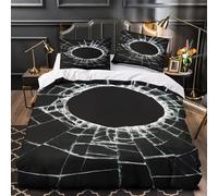 ZZVRMCYLD Verre brisé 3D Imprimé Housse de Couette 3 pièces Microfibre Lavable Machine Conception fissurée Drap de Couette 2 taies léger Filles Enfants Single（140x200cm）