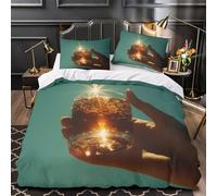 ZZVRMCYLD Verre de Protection Solaire 3D Imprimé Housse de Couette Microfibre Anti-Tache Scène de Boisson Vintage Drap de Couette 2 taies léger Adultes Couples Double（200x200cm）