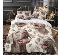 ZZVRMCYLD Visages de Chiens Heureux 3D Imprimé Housse de Couette Microfibre hypoallergénique Illustration de Dessin animé Drap de Couette 2 taies léger pour Famille invités Double（200x200cm）