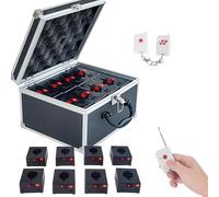 ZZwansuGE Base De ContrôLeur De Feux d'artifice, 2 TéLéCommandes sans Fil + 4/6/8/10/12 Bases, Distance De TéLéCommande De 100 M, avec BoîTier De Protection, pour Mariages, ScèNes 8PCS