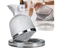 ZZwansuGE Carafe Rotative à 360 Degrés, Carafe en Verre, Carafe De 1200 ML, Carafe en Verre Cristal, pour Cadeau/Bar/Décoration/Art (200 X 245 X 90 Mm),B