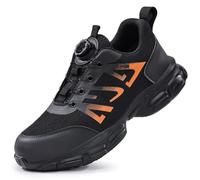 ZZwansuGE Chaussures De SéCurité pour Hommes, Chaussures D'EntraîNement à Embout d'acier, avec Bouton Rotatif - RéGlage De La Tension, RéSistantes Aux Chocs Et Aux Perforations, Amorti LéGer,D-44