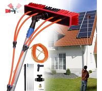 ZZwansuGE Lavage De Vitres avec Perche TéLescopique (5-12 M), avec Raccordement d'eau (4 TêTes De PulvéRisation), TêTe De Brosse Rotative à 180°, Kit De Nettoyage De Panneaux Solaires,10m