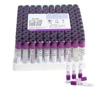 ZZwansuGE Lot de 100 Tubes De PréLèVement Sanguin en Verre, Tubes De PréLèVement Sanguin sous Vide Jetables, Tubes De PréLèVement Sanguin Anticoagulants EDTA K2, avec Bouchon à Vis Violet,2ml