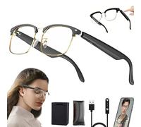 ZZwansuGE Lunettes Bluetooth Intelligentes, Lunettes De Traduction IA 144 Langues, Traduction Vocale + Appels TéLéPhoniques + éCoute De Musique, Verres Anti-LumièRe Bleue, pour Voyages, éTudes,B