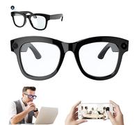 ZZwansuGE Lunettes Intelligentes AI avec CaméRa 500W, Traduction + Commande Vocale + WiFi Bluetooth, Lunettes De Traduction Intelligentes avec Application, éCouter De La Musique, Parler, Traduire,A